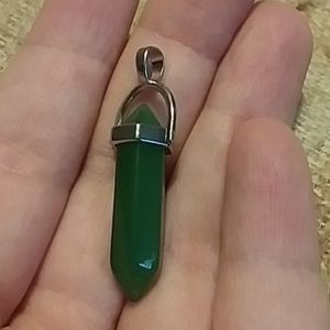 Aventurine crystal point pendant